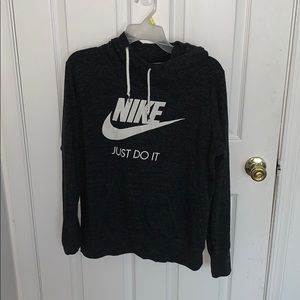 a hooded light nike hoodie